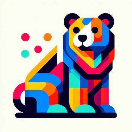 Colorful abstract bear on a white background. Vector illustration for your designのイラスト素材