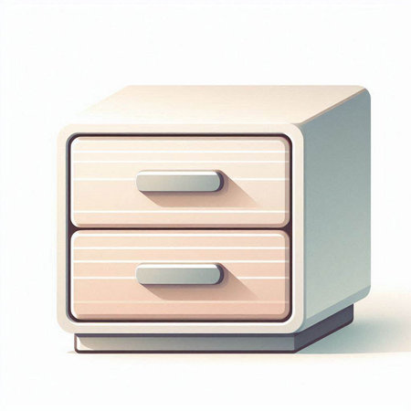 Drawer with drawers on a white background. 3d renderingのイラスト素材