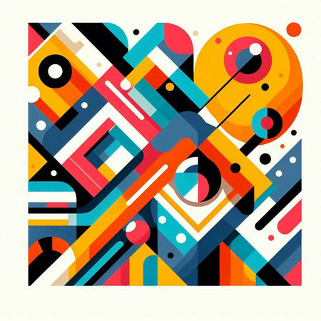 Abstract colorful background with geometric elements. Vector illustration for your design.のイラスト素材