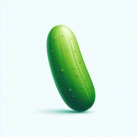 Cucumber isolated on white background. Realistic vector illustration.のイラスト素材