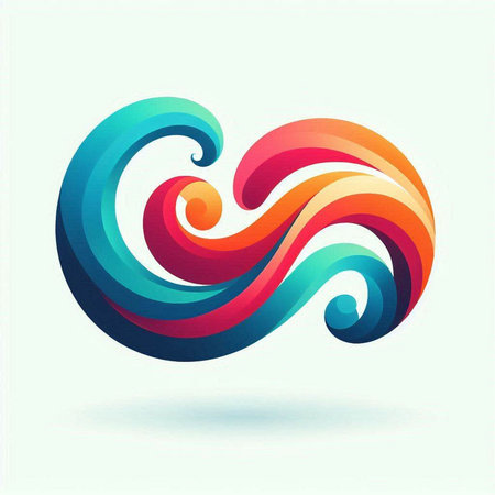 abstract colorful wave icon vector graphic design element. vector illustration.のイラスト素材