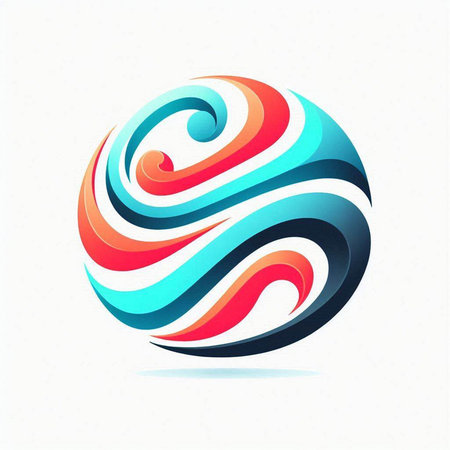abstract colorful 3d sphere on a white background, vector illustrationのイラスト素材