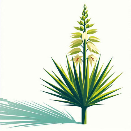 Illustration of yucca plant on a white background, vectorのイラスト素材
