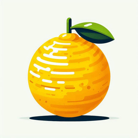 Orange fruit isolated on white background. Vector illustration in cartoon style.のイラスト素材