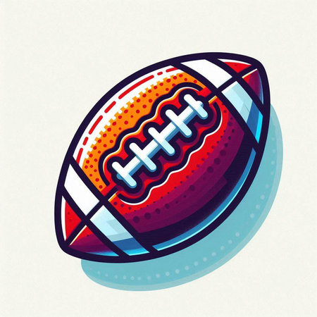 American football ball, vector illustration in retro style. Vector illustration.のイラスト素材