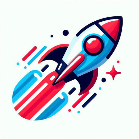 Rocket icon. Vector illustration of start up concept. Flat design.のイラスト素材