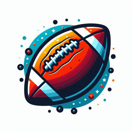 American football ball icon on white background. Vector illustration in cartoon style.のイラスト素材