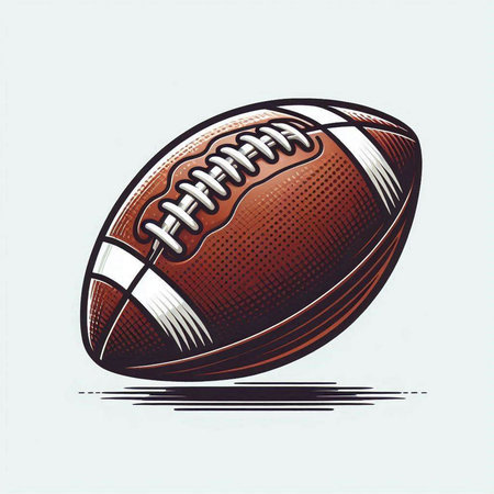 american football ball isolated on white background, hand drawn vector illustrationのイラスト素材