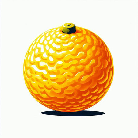 illustration of an orange golf ball on a white background with shadowのイラスト素材