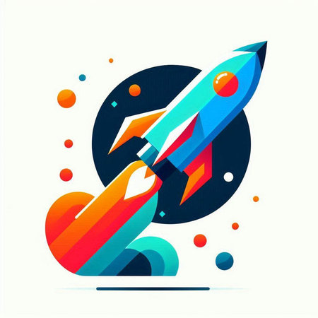 Rocket icon. Colorful rocket icon. Rocket icon. Vector illustrationのイラスト素材