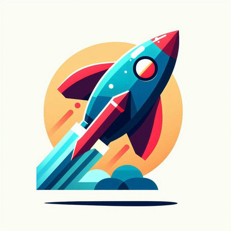 Rocket icon. Vector illustration of a space rocket. Flat style.のイラスト素材