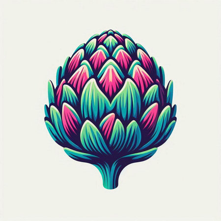 Artichoke vector illustration. Hand drawn artichoke flower.のイラスト素材