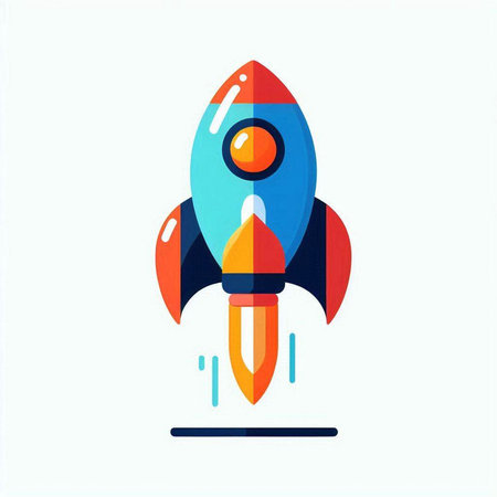 Rocket launch vector icon. Start up, business and innovation concept.のイラスト素材