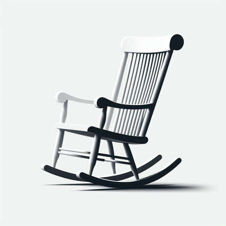 illustration of a rocking chair on a white background, vector illustrationのイラスト素材