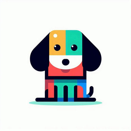 Cute cartoon dog. Vector illustration isolated on a white background.のイラスト素材