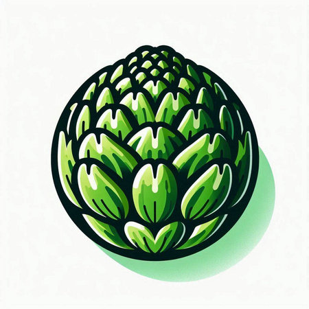 Artichoke vector illustration. Isolated artichoke on white background.のイラスト素材
