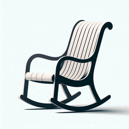 rocking chair on a light blue background. 3d illustration.のイラスト素材