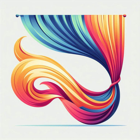 Colorful abstract background with curved ribbons. Vector Illustration.のイラスト素材