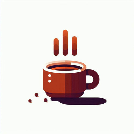 Coffee cup icon. Vector illustration of a cup of coffee.のイラスト素材