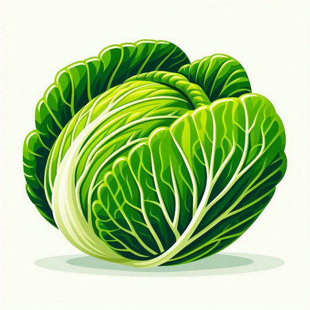 Cabbage isolated on white background. Vector illustration. Eps 10.のイラスト素材