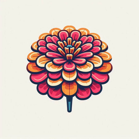 Beautiful flower. Hand drawn vector illustration in doodle style.のイラスト素材