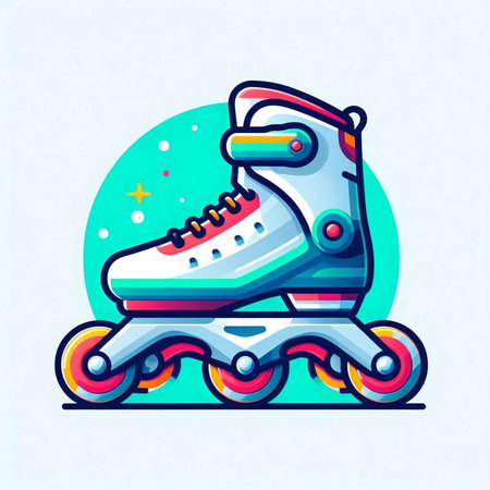 Roller skates icon. Vector illustration. Isolated on white background.のイラスト素材