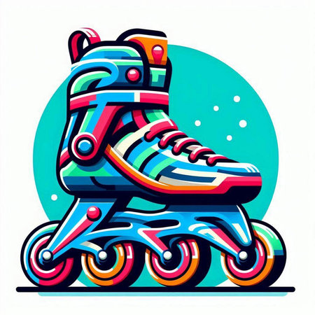 Roller skates isolated on a white background. Vector illustration.のイラスト素材