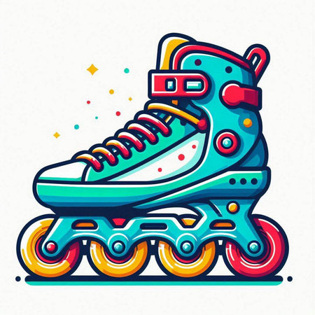 Roller skates icon isolated on white background. Vector illustration.のイラスト素材