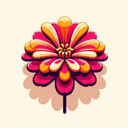 Vector illustration of a stylized flower isolated on a white background.のイラスト素材
