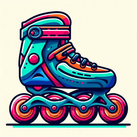 Roller skates. Vector illustration of a roller skates.のイラスト素材