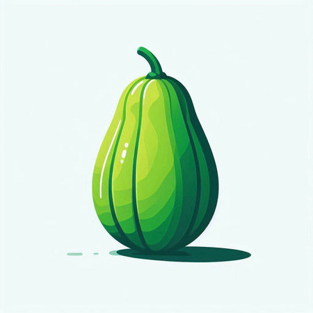 Pumpkin vector illustration. Vector illustration of a green pumpkin.のイラスト素材