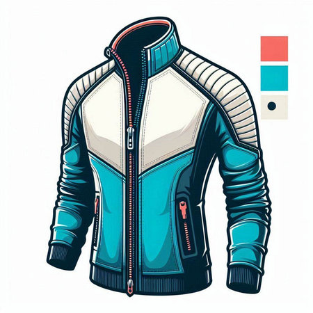 Men's sport jacket isolated on a white background, vector illustration.のイラスト素材