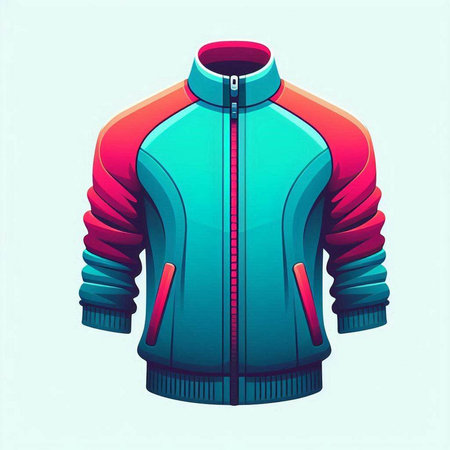 Winter sport jacket colorful vector illustration. Sportswear design element.のイラスト素材