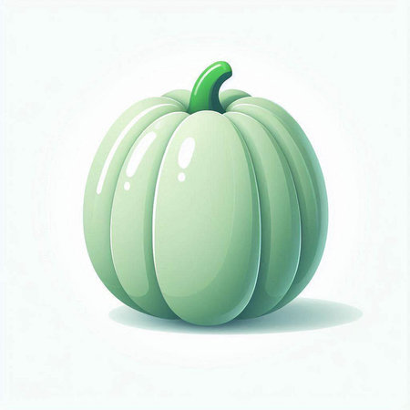 Illustration of green pumpkin on a white background. Vector illustration.のイラスト素材