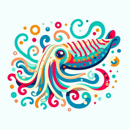 Colorful octopus on a white background. Vector illustration for your designのイラスト素材