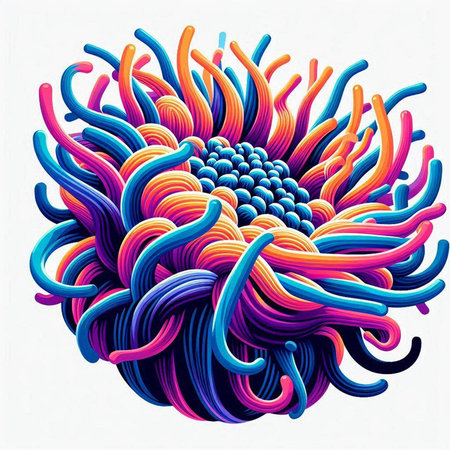 Illustration of an abstract flower with a lot of colors on itのイラスト素材