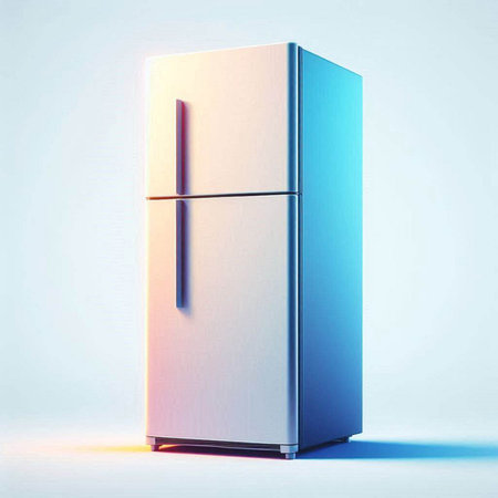 Refrigerator on the white background. 3d render illustration.のイラスト素材