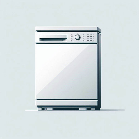 Illustration of a washing machine isolated on a white background - vectorのイラスト素材