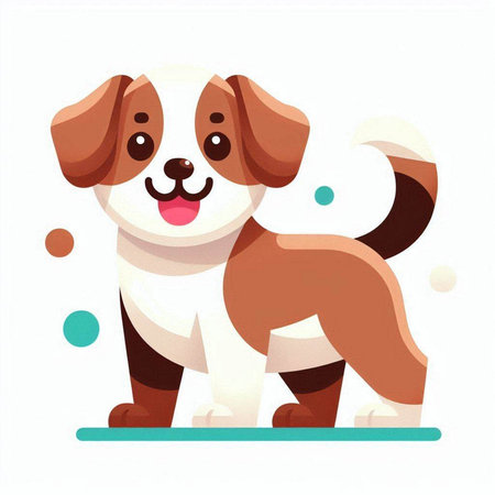 Cute cartoon dog. Vector illustration isolated on a white background.のイラスト素材