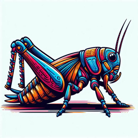 Grasshopper. Vector illustration of a grasshopper.のイラスト素材