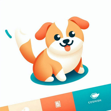 Vector illustration of Cute cartoon dog on a white background. Eps10のイラスト素材