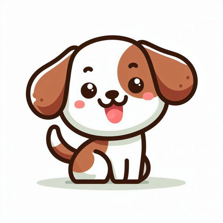 Cute dog cartoon vector illustration. Cute cartoon dog icon.のイラスト素材