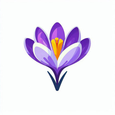 Crocuses isolated on white background. Hand drawn vector illustration.のイラスト素材