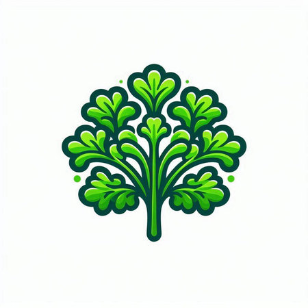 Green parsley icon isolated on white background. Vector illustration for your designのイラスト素材
