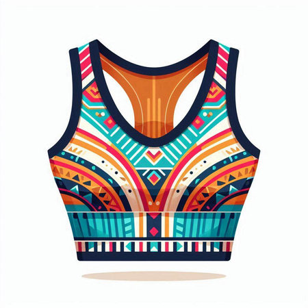 Colorful tank top design. Vector illustration isolated on white background.のイラスト素材