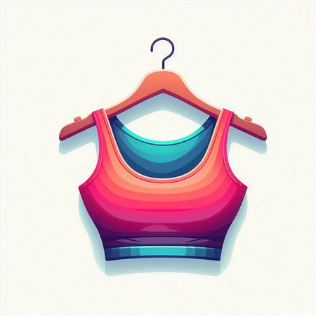 Colorful t-shirt on a hanger. Vector illustration.のイラスト素材