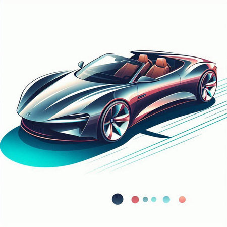 Sport car. Vector illustration. Isolated on a white background.のイラスト素材