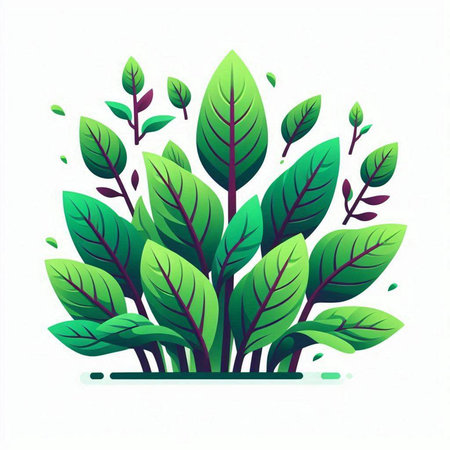 Green leaves on a white background. Vector illustration for your design.のイラスト素材