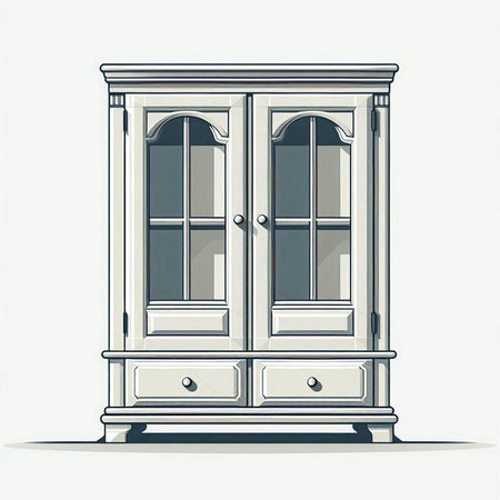 Illustration of a classic cupboard on a white background - vectorのイラスト素材