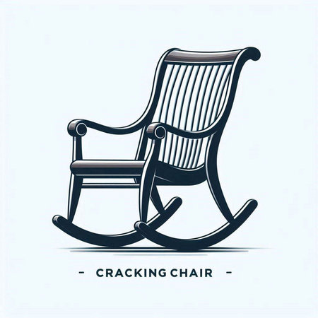 Vector illustration of rocking chair. Isolated on a white background.のイラスト素材
